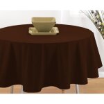 Nappe ronde - choco - lot de 2 - 180 cm - anti - tache - lavable