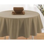 Nappe ronde - taupe - lot de 2 - 180 cm - anti - tache - lavable