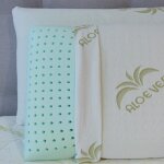 Lot de 2 oreillers 40x70 h11 cm mémoire de forme écologique - déhoussable - aloe Lot de 2 oreillers 40x70 h11 cm mémoire de forme écologique - déhoussable - aloe