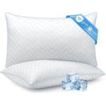 Lot de 2 oreillers 50x70 cm cozsinoor fibres polyester creuses 7d taie refroidissante respirante hypoallerg�ni ...
