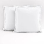 Lot de 2 oreillers 60x60 cm + 2 taies doreillers blanches