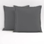 Lot de 2 oreillers 60x60 cm + 2 taies doreillers gris anthracite