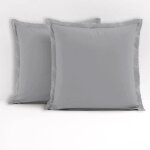 Lot de 2 oreillers 60x60 cm + 2 taies doreillers gris clair