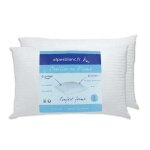 Alpes blanc - lot de 2 oreillers plumes 45x70 cm ? accueil moelleux & soutien mi - ferme ? antiacarien ...