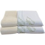 Lot de 2 oreillers latex ergonomique et orthopédique 70x40 h12cm - déhoussable par zip Lot de 2 oreillers latex ergonomique et orthopédique 70x40 h12cm - déhoussable par zip