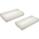 Lot de 2 oreillers � m�moire de forme - coussin orthop�dique - blanc - rectangulaire
