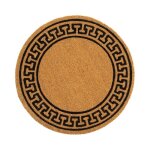 Lot de 2 paillasson rond tapis de porte tapis dentre en fibre de coco coloris naturel - diamtre 60 ...