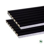 Lot de 2 panneaux tasseaux acoustique coul. noir sur feutrine grise 2600x300x17mm pefc 70% forestea dimensions ...
