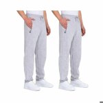Lot de 2 pantalons de jogging homme comeor avec poches zipp�es gris clair