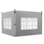 Lot de 2 parois lat�rales imperm�ables pour tonnelle 3x3 / 3x4m avec fen�tre gris clair b�che de protection ...