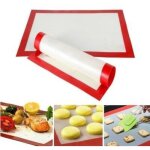 Lot de 2 pcs tapis de cuisson en silicone ptisserie plat pour four toile de cuisson professionnelle ...