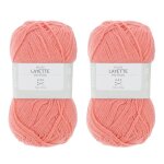 Lot de 2 pelotes layette vieux rose - prima mercerie - fils � tricoter