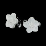 Pinces dco fleurs - blanc - lot de 2 - bois avec clip gris mtallis - 55 cm - intrieur