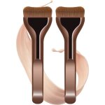 Lot de 2 pinceaux fond de teint pinceau maquillage visage kabuki pinceau anti - cernes pour liquide et ...