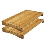 Planche � d�couper / couvre - plaque - juanio - lot de 2 - bambou - 54 x 28 x 4. 5 cm - naturel