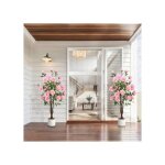 Lot de 2 plante artificielle 105 cm rosier artificiel rose balcon chambre bureau