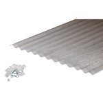Lot 2 plaques polyester po 76 - 18 + 2 kits de fixations - l: 200 cm - l: 90 cm - e: 1 mm - translucide ...
