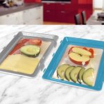 Bote de conservation alimentaire lot de 2 click&fresh 2 boite hermetique alimentaire gris / bleu boite ...