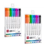 Feutres effaables - deli - s504 - 2 - lot de 2 pochettes - pointe ogive - 8 couleurs assorties