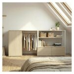 Lot de 2 portants v�tements kadra sous combles avec caisson 200x85cm