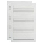 Lot de 2 portes � persiennes portes darmoire portes d�tag�res rev�tement pour placard penderie garde ...