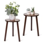 Porte plante - bambou - lot de 2 - table d?appoint - hauteur 42cm - diamtre 305cm