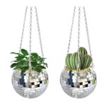 Lot de 2 pots de fleurs - boule disco - diam�tre 10 cm - int�rieur et ext�rieur