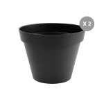 Lot de 2 pots de fleur rond toscane � 80 x h. 66 cm anthracite - eda