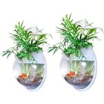 Lot de 2 pots de fleurs en verre � suspendre au mur pour aquarium en acrylique transparent a308