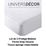 Lot de 2 protges matelas impermable absorbant et anti - acariens 140 x 190 cm