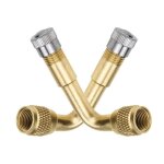 Lot de 2 rallonges de valve � 90 degr�s en cuivre extension de valve de pneu pour voiture moto v�lo ou ...