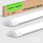 Lot de 2 r�glette led 120 cm neon int�gr�e 40w 4800lm tube led lumi�re 3000k / 4500k / 6500k blanc chaud ...
