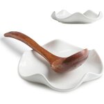 Repose - cuill�res en c�ramique blanche (13 cm) design moderne pour spatules pinces et cuill�res .
