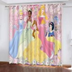Lot de 2 rideaux occultants pour chambre denfant - princesse - r�duction du bruit - 135x240cm