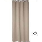 Lot de 2 rideaux occultant lin � oeillets 135 x 240 cm