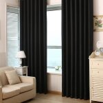 Rideaux occultants  oeillet - noir - lot de 2 - isolation thermique - 100x215cm