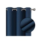Lot de 2 rideaux occultants thermiques 117x137cm imitation lin - double couche isolation phonique et ...