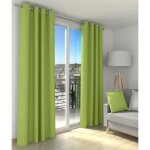 Lot de 2 rideaux occultant uni - 2x140x260 - vert - anis