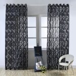 Lot de 2 rideau voilage - dcoration de maison - 100 x 250 cm - noir