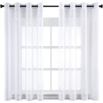 Lot de 2 rideaux voilages décoration rideau à oeillets pour salon maison fenêtre balcon blanc140x160cm ... Lot de 2 rideaux voilages décoration rideau à oeillets pour salon maison fenêtre balcon blanc140x160cm ...