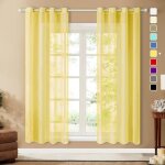 Lot de 2 rideaux voilage noël 300x260cm - grande largeur jaune moutarde - en effet lin pour salon chambre ... Lot de 2 rideaux voilage noël 300x260cm - grande largeur jaune moutarde - en effet lin pour salon chambre ...