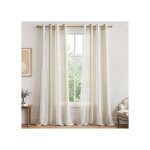 Lot de 2 rideaux voilages semi - transparents � rayures blanc khaki 140x260cm � ?illets pour salon chambre ...
