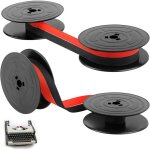 Lot de 2 rubans machine � �crire gr4 nylon double couleur noir rouge 10 m�tres compatible mod�les classiques ...