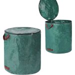 Lot de 2 sacs de jardin avec couvercle 272 l - pour dchets verts - pliable avec poignes - sac  feuilles ...