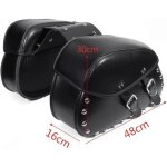 Sacoches de moto - harley davidson - lot de 2 - cuir pu - 48x16x30cm - universelles Sacoches de moto - harley davidson - lot de 2 - cuir pu - 48x16x30cm - universelles