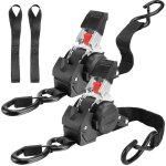 Lot de 2 sangles � cliquet r�tractables sangles � cliquet auto - r�tractables avec crochets r�sistance ...