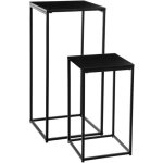 Atmosphera lot de sellettes gota en mtal - 30 x 30 x 54 cm - noir