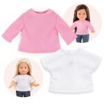 Lot de 2 t - shirts blanc et rose pour poup�e ma corolle 36 cm - corolle