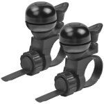 Sonnette de vlo - noir - lot de 2 - cuivre et plastique - son fort et clair