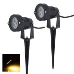 Spot � piquer ext�rieur - ebd98 - lot de 2 - 3w led - blanc chaud ip65